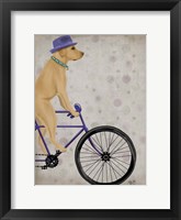 Framed Yellow Labrador on Bicycle