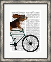 Framed Basset Hound on Bicycle