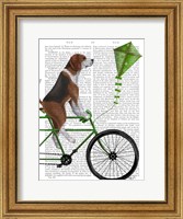 Framed Beagle on Bicycle