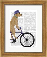 Framed Yellow Labrador on Bicycle