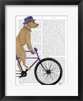 Framed Yellow Labrador on Bicycle