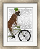 Framed St Bernard on Bicycle