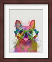 Framed Rainbow Splash French Bulldog, Portrait