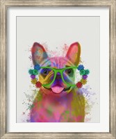 Framed Rainbow Splash French Bulldog, Portrait