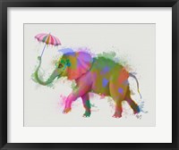 Framed Rainbow Splash Elephant