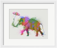 Framed Rainbow Splash Elephant