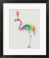 Framed Rainbow Splash Flamingo 1