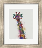 Framed Rainbow Splash Giraffe 1