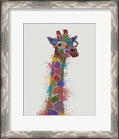 Framed Rainbow Splash Giraffe 2