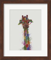 Framed Rainbow Splash Giraffe 3