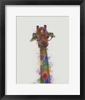 Framed Rainbow Splash Giraffe 3