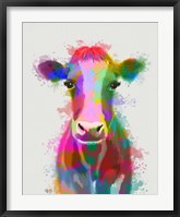 Framed Rainbow Splash Cow