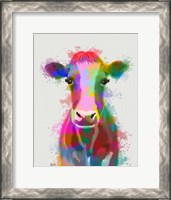 Framed Rainbow Splash Cow