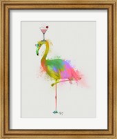 Framed Rainbow Splash Flamingo 2