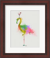 Framed Rainbow Splash Flamingo 2