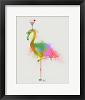 Framed Rainbow Splash Flamingo 2