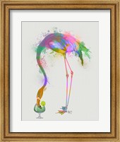 Framed Rainbow Splash Flamingo 3