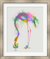 Framed Rainbow Splash Flamingo 3