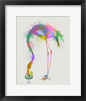 Framed Rainbow Splash Flamingo 3