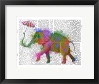 Framed Rainbow Splash Elephant