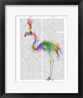 Framed Rainbow Splash Flamingo 1