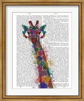 Framed Rainbow Splash Giraffe 1