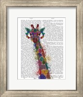 Framed Rainbow Splash Giraffe 1
