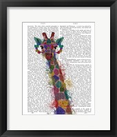 Framed Rainbow Splash Giraffe 1