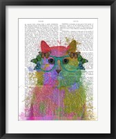 Framed Rainbow Splash Cat 3, Portrait