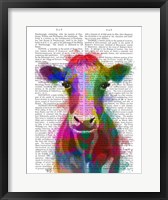 Framed Rainbow Splash Cow