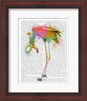 Framed Rainbow Splash Flamingo 4