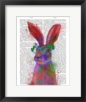 Framed Rainbow Splash Rabbit 2, Portrait