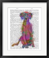 Framed Rainbow Splash Weimaraner, Full