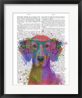 Framed Rainbow Splash Weimaraner, Portrait