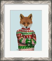 Framed Fox in Christmas Sweater