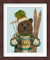 Framed Bear in Christmas Sweater