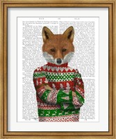 Framed Fox in Christmas Sweater