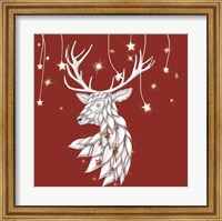 Framed White Deer and Hanging Stars