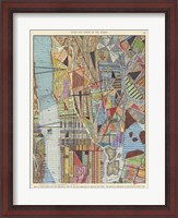 Framed Modern Map of New York I