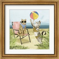 Framed 'Coastal Kitties I' border=