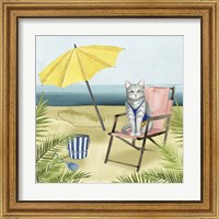 Framed 'Coastal Kitties II' border=