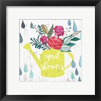 Framed 'April Showers & May Flowers I' border=