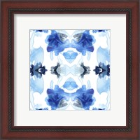 Framed 'Blue Kaleidoscope I' border=