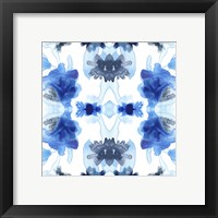 Framed 'Blue Kaleidoscope II' border=