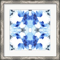 Framed 'Blue Kaleidoscope III' border=