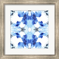 Framed 'Blue Kaleidoscope III' border=