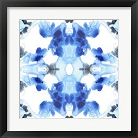 Framed 'Blue Kaleidoscope III' border=