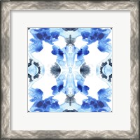 Framed 'Blue Kaleidoscope IV' border=