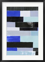 Framed Black & Blue Bricks I