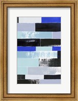 Framed Black & Blue Bricks II